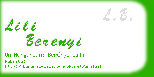lili berenyi business card