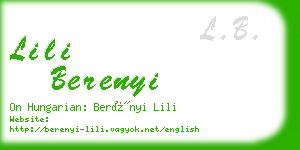 lili berenyi business card